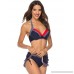 SherryDC Women's Halter Push Up Bikini Skirted Bottom Swimsuit Bathing Suit Navy Blue B07PGMCVNJ